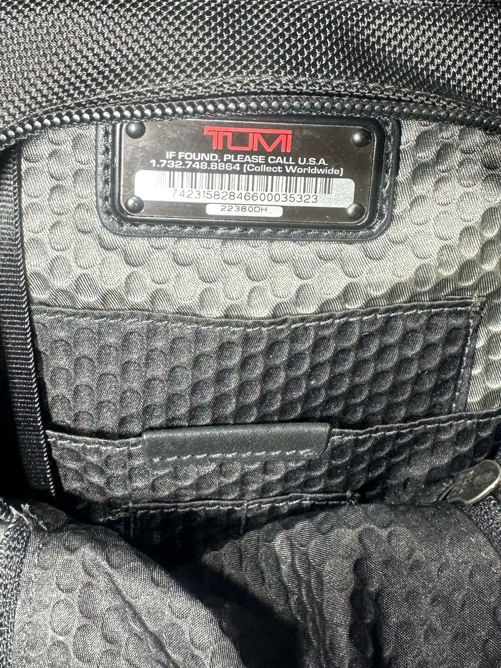 Tumi Alpha Bravo Lejeune Backpack Tote in black ballistic nylon.